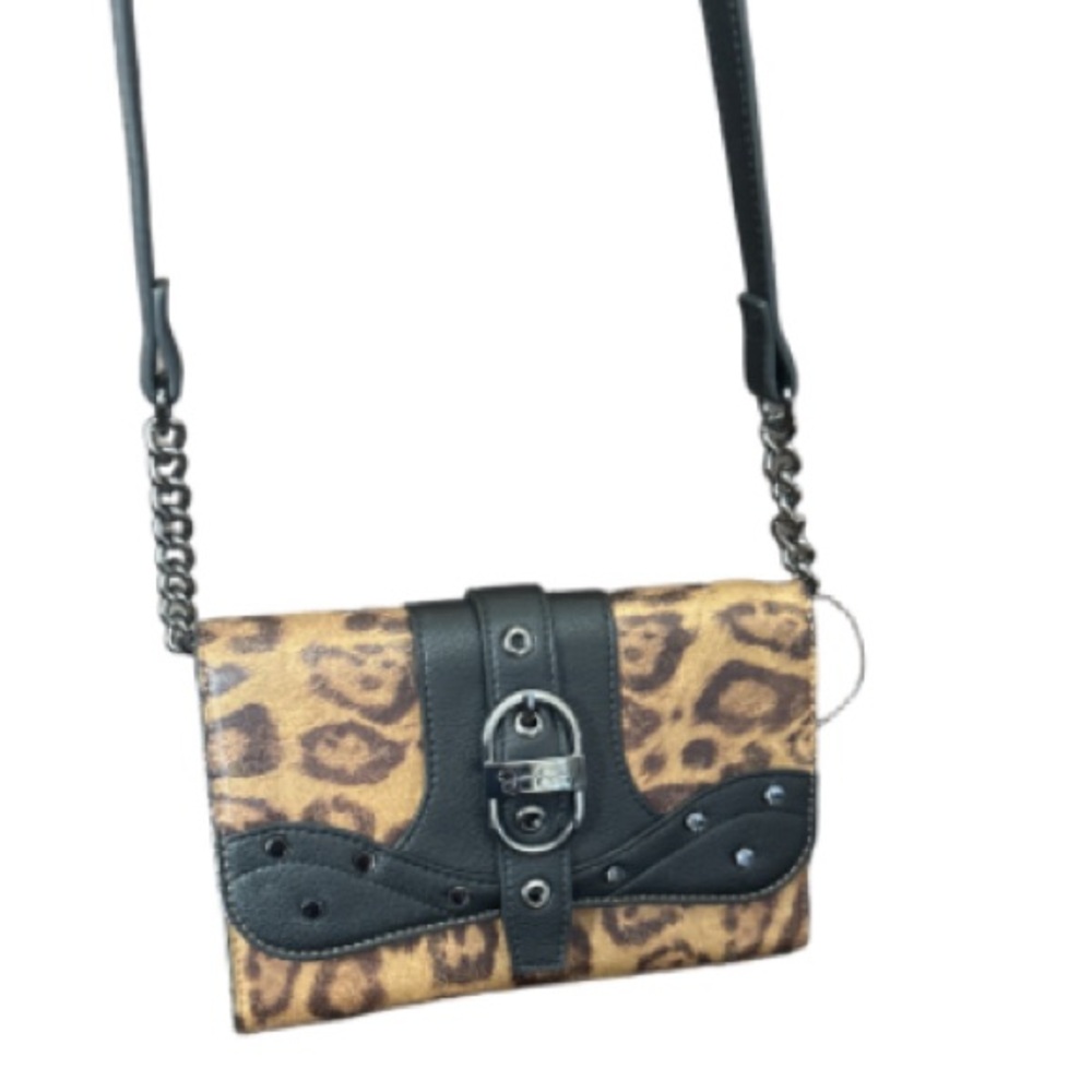 Jessica Simpson  Leopard Print Crossbody Bag with Black studAccents